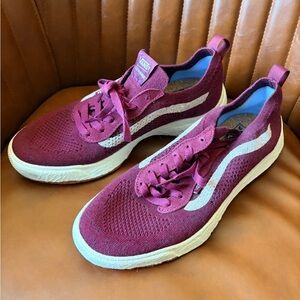 Vans Maroon Sneakers with White Details